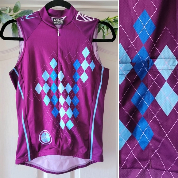 pactimo Tops - CYCLING Pactimo Trek Women's Jersey Sleeveless Purple Zip Medium